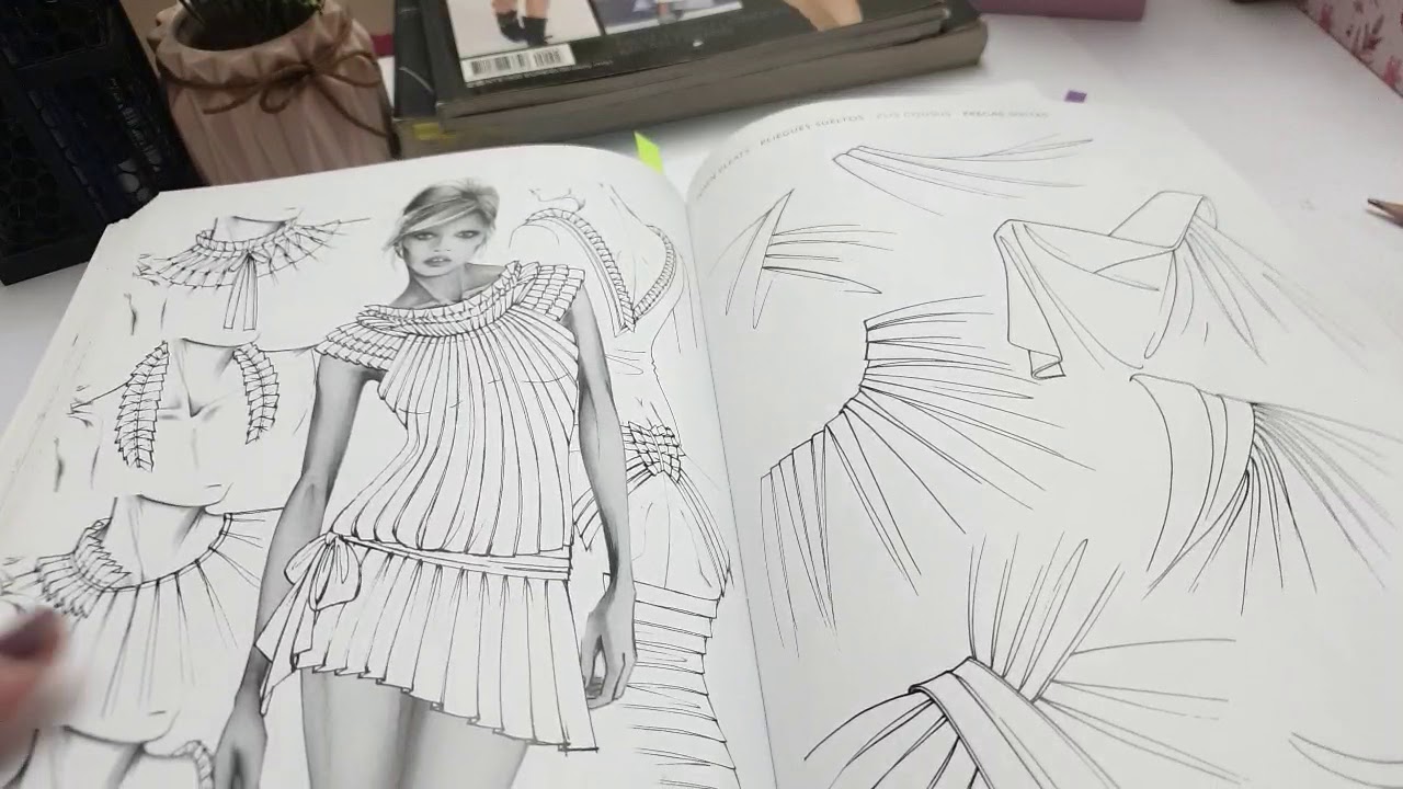 تعليم كيفية رسم الكسرات بأنواعها المختلفة/ Tutorial: how to draw pleats