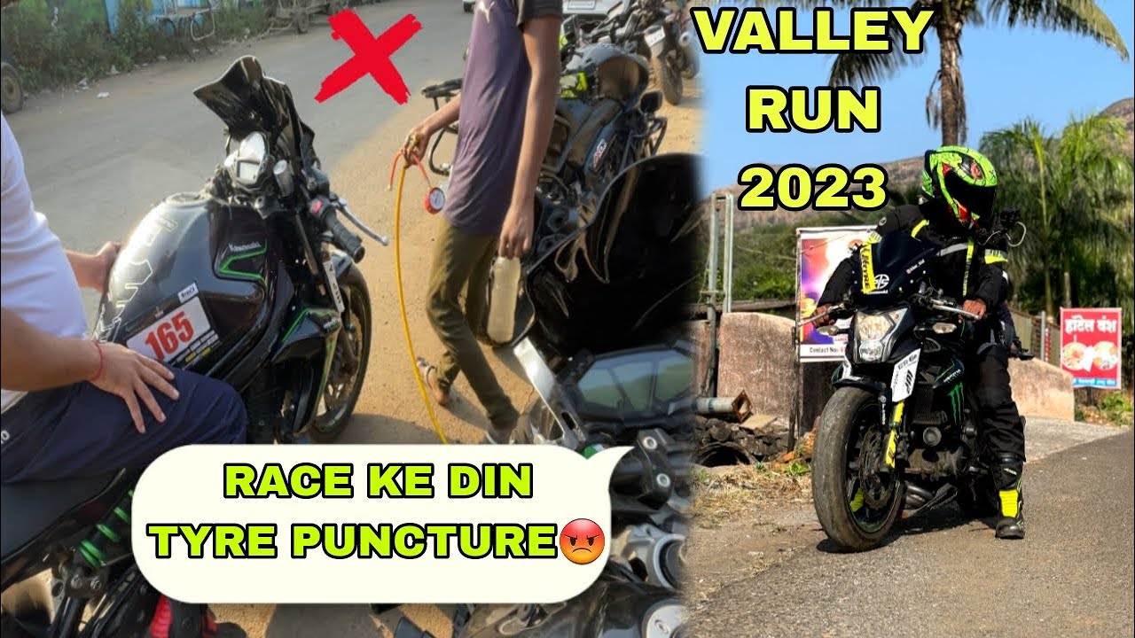RACE KE DIN BIKE HUI PUNCTURE 😡 VALLEY RUN 2023 FULL VLOG | KAWASAKI ER6N | KAWASAKI Z800 DRAG RACE