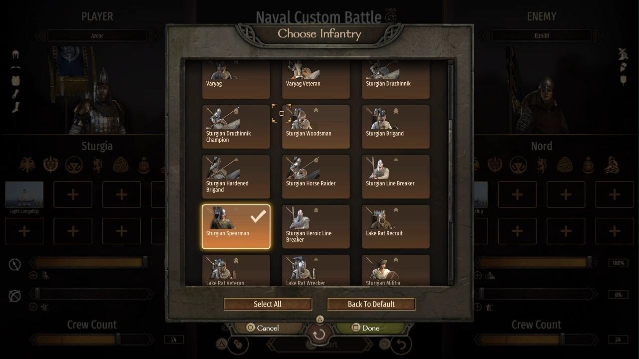 Sturgian heroic Line Breakers vs  Nord Huscarls Sea