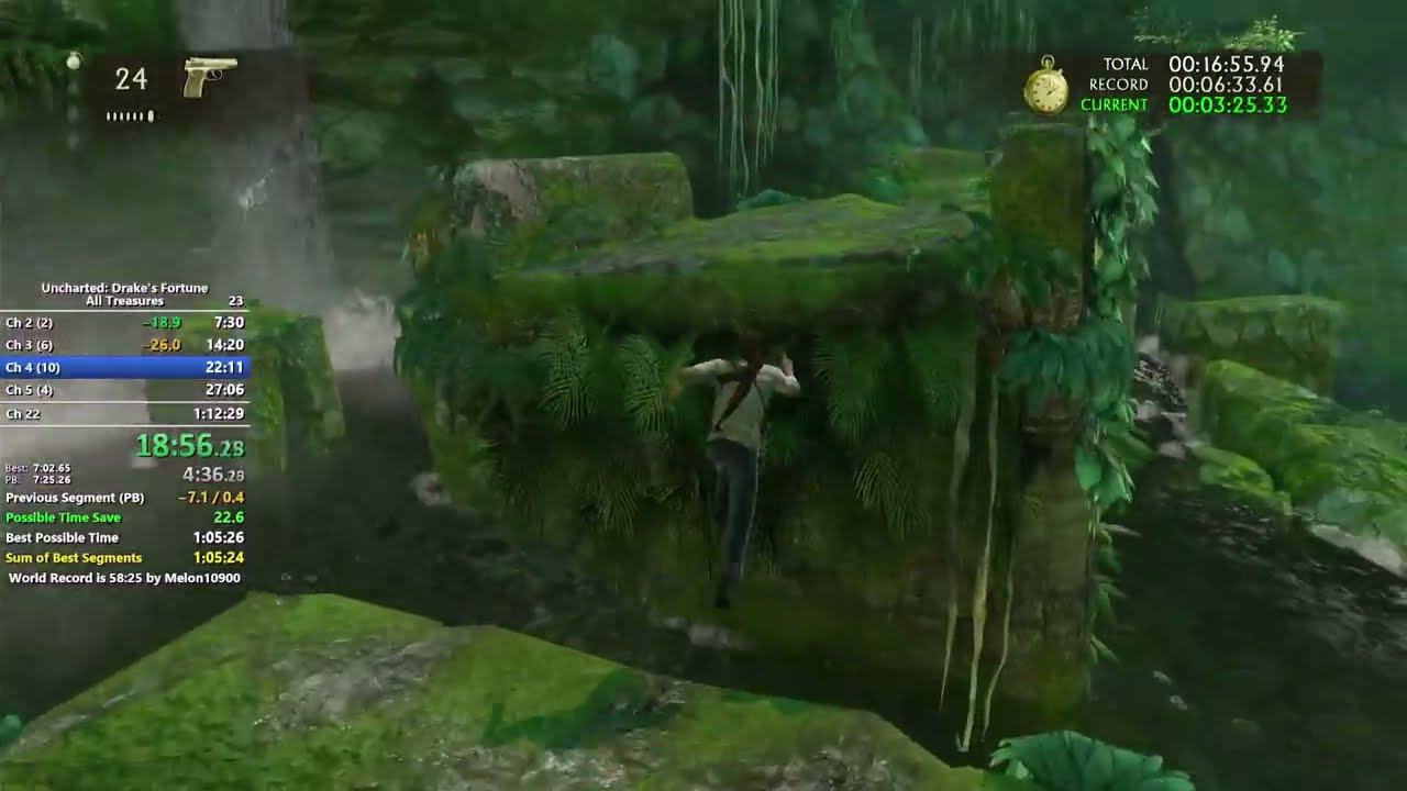 Uncharted 1 Drake's Fortune All Treasures Speedrun for 1:11:39