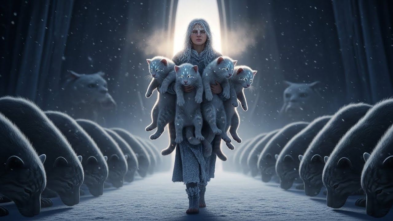 The Pack Grieved Their Cub Cats—Till the Human Walked In, Covered in Frost, Carrying Them All