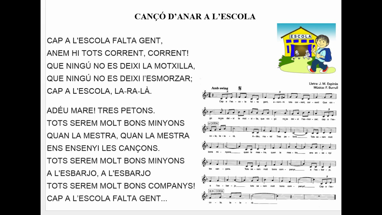 CANÇÓ D'ANAR A L'ESCOLA