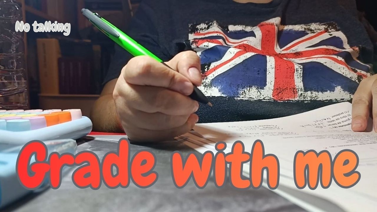 Grade Papers with Me 📚 Chimney Sounds & Pen Writing ✍️ | Realistic Home Office Ambience
