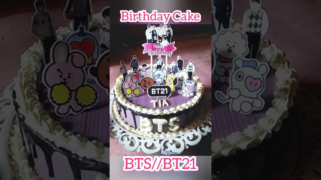 Kue Ulang Tahun BTS BT21 || BTS Birthday Cake #cakeshorts