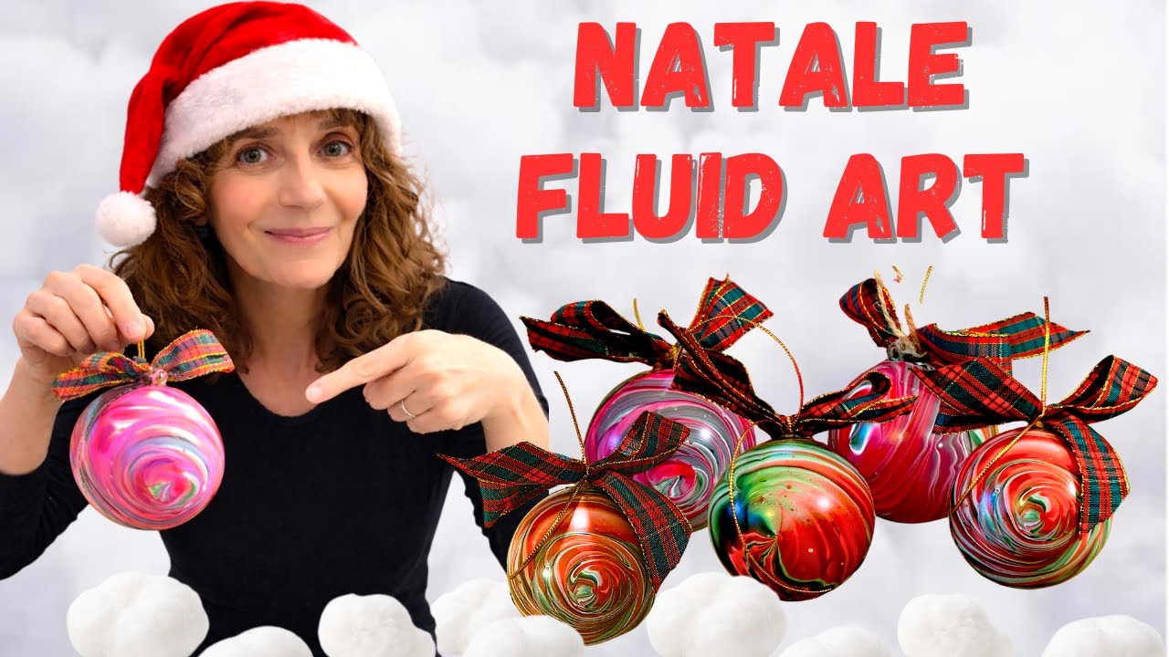 118. Palline di Natale FAI DA TE con la FLUID ART