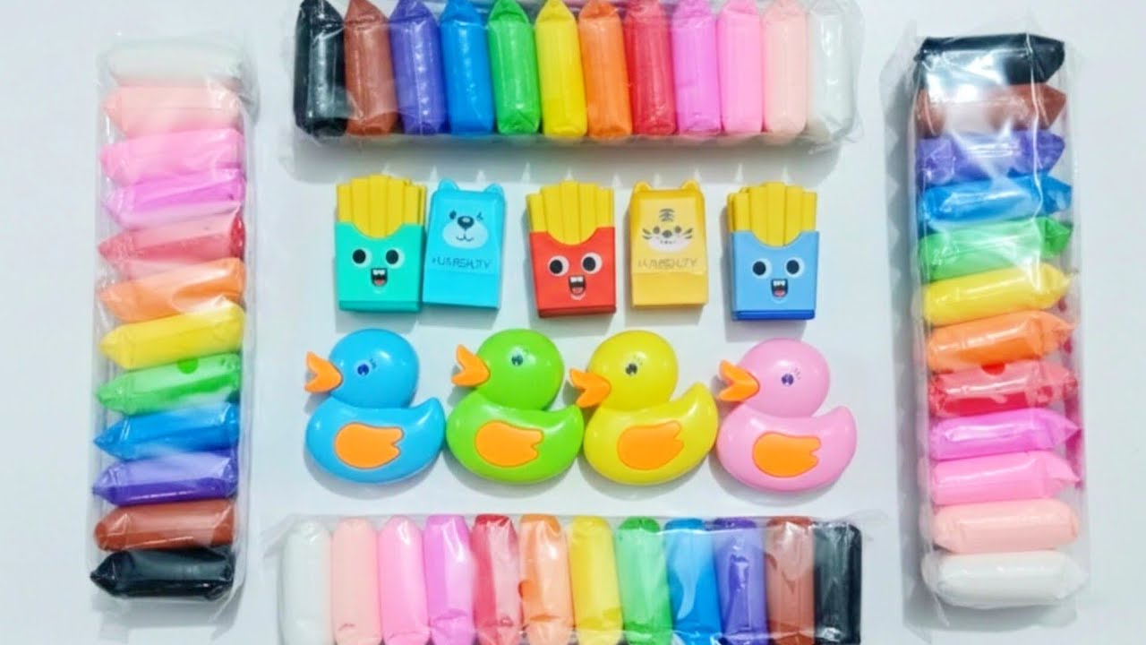 Satisfying Polymer Clay Unboxing & DIY Cute Shapes | air dry clay crafts #clay 