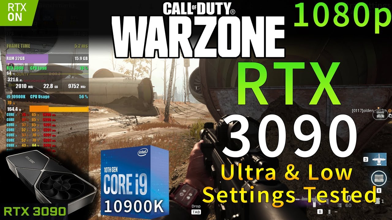 Call of Duty: WARZONE | RTX 3090 | i9 10900K 5.2GHz | Ultra & Low Settings Tested | 1080p