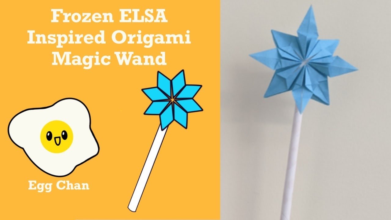 Elsa Frozen | Elsa Magic Wand | Origami | Paper Craft No Glue | DIY | Snowflake Wand | 冰雪奇緣 艾莎 魔法捧