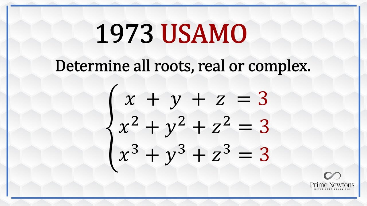 1973 USAMO ( System of equations)