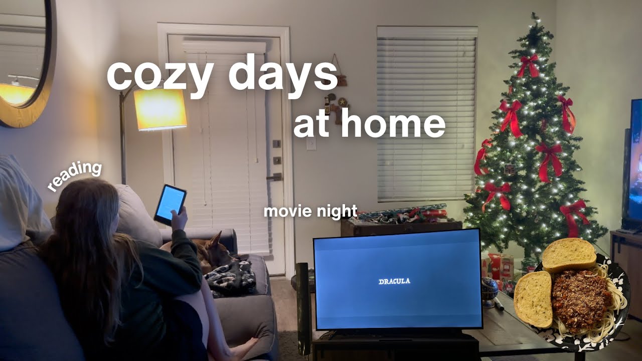 cozy days at home 🏠 wrapping presents, watching dracula and a reading vlog