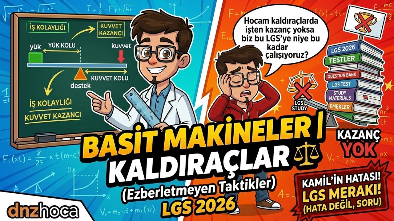 8. Sınıf Fen: Basit Makineler Kaldıraçlar ⚖️ (Ezberletmeyen Taktikler | LGS 2026)
