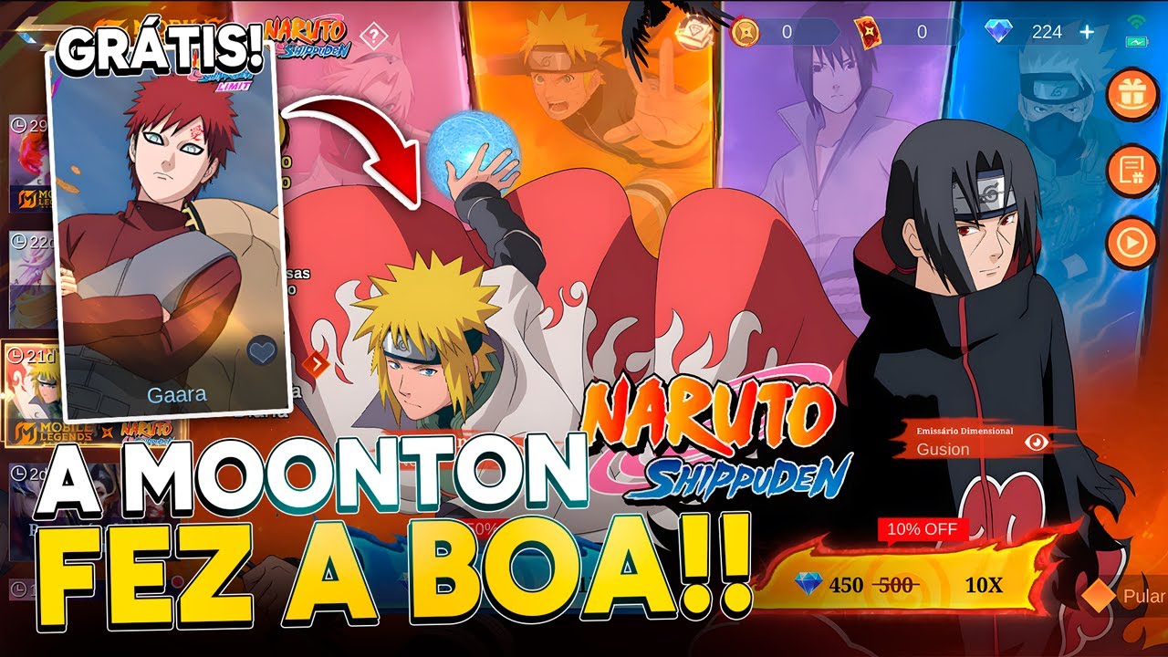 MOONTON FEZ A BOA NO NOVO EVENTO DO NARUTO!! SKIN GRÁTIS E NOVAS SKINS! MOBILE LEGENDS