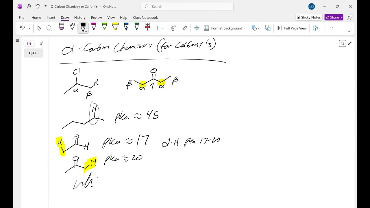 CHEM 113 Part 19 Day 1 Alpha Carbon Chemistry
