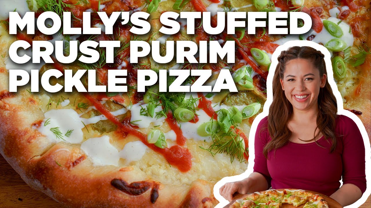Molly Yeh's Stuffed Crust Purim Pickle Pizza | Girl Meets Farm | Food Network