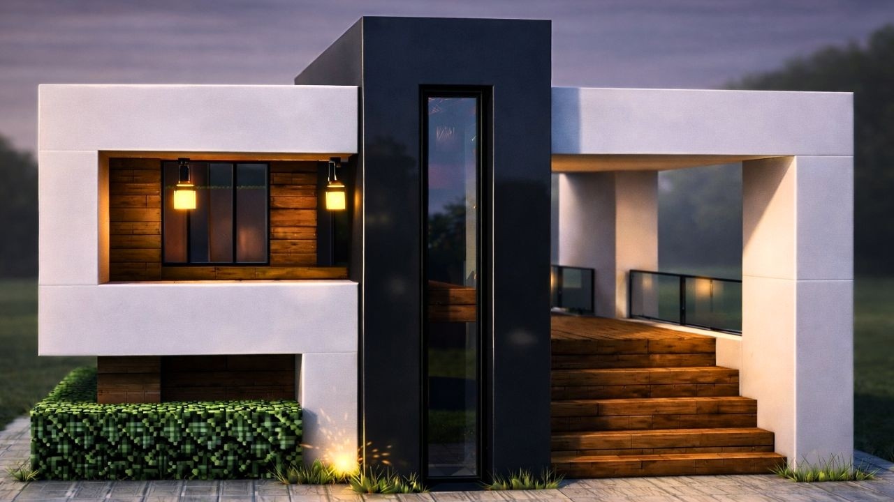 How to Build SIMPLE MODERN House in Minecraft | EASY to Build #Builderlad