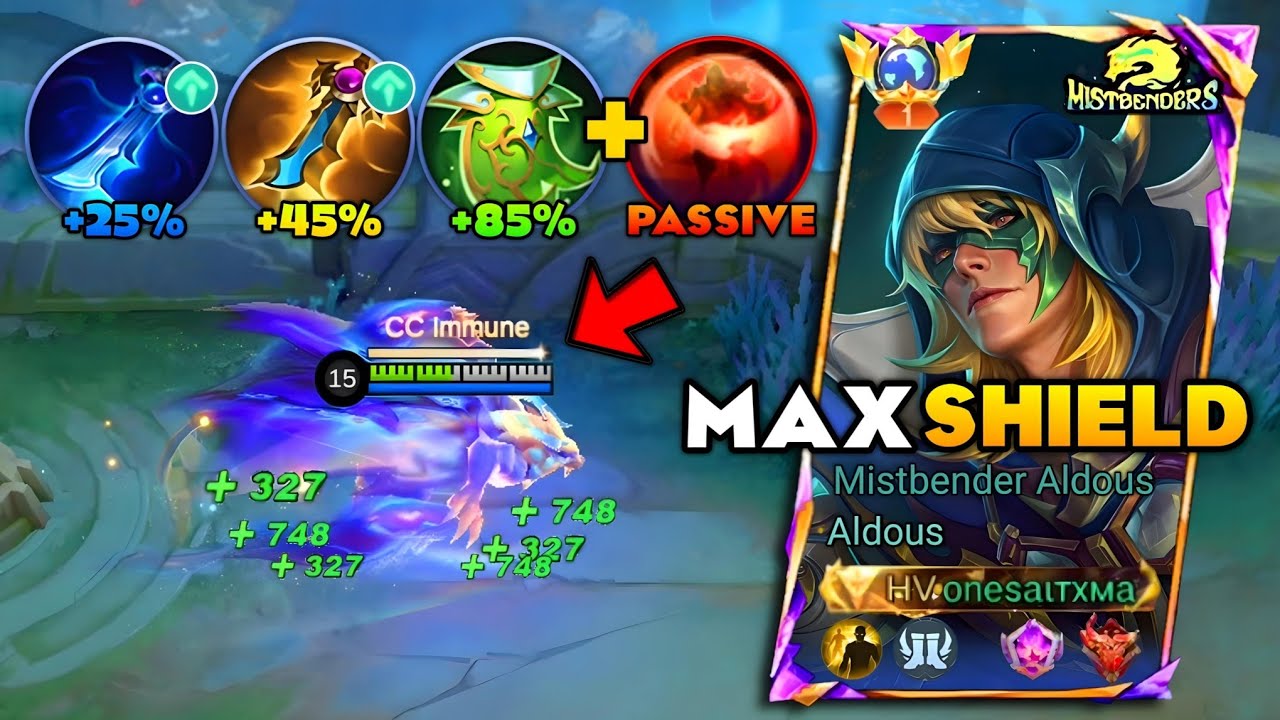 WHEN GLOBAL ALDOUS ABUSE THIS MAX HIGH SHIELD AND SUSTAIN DAMAGE BUILD IN SOLO RANKED!!!🔥 | MLBB