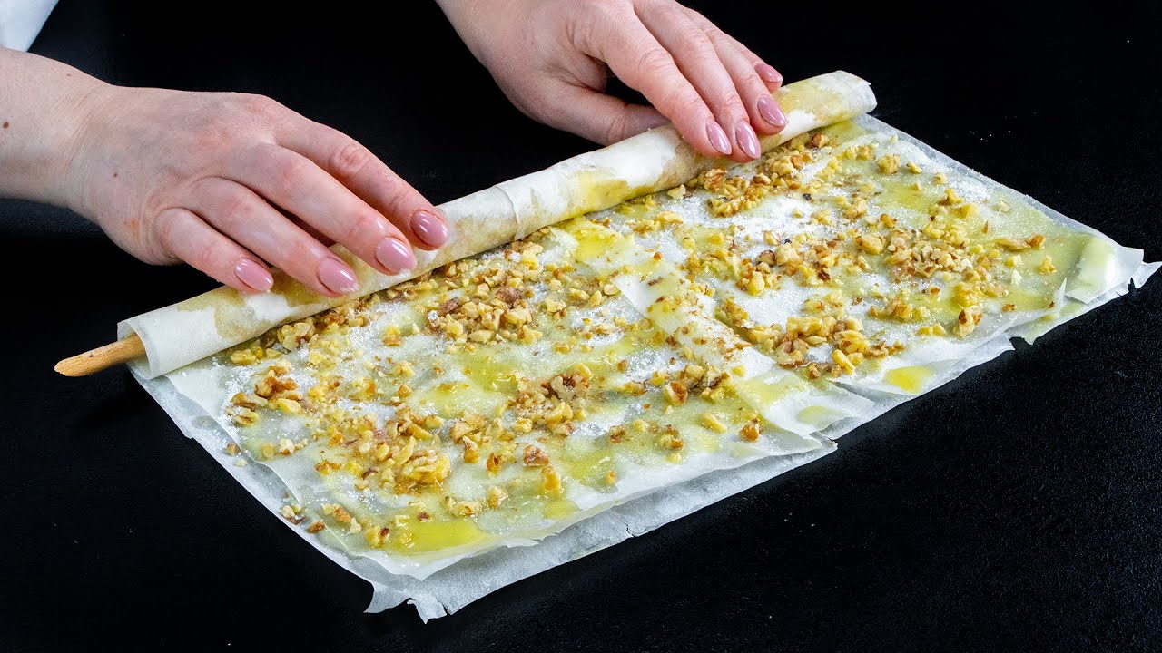Un delicioso postre con masa filo y nueces - ¡Mucho mejor que cualquier otro!