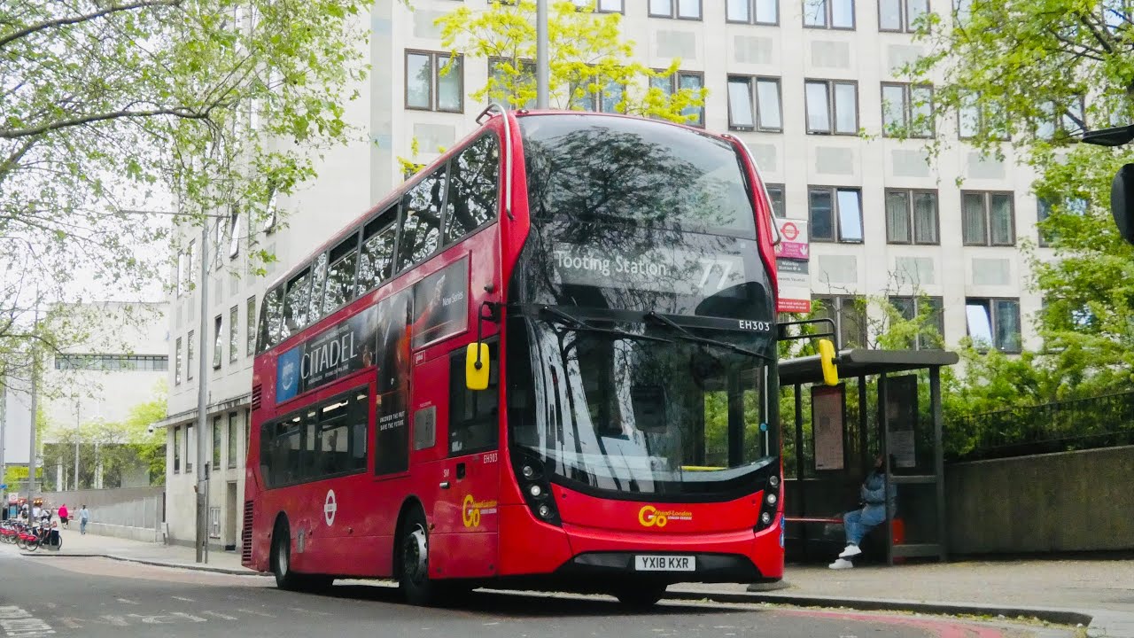 FULL ROUTE VISUAL | London General Route 77 Waterloo Station To Tooting Station | EH303 (YX18KXR)
