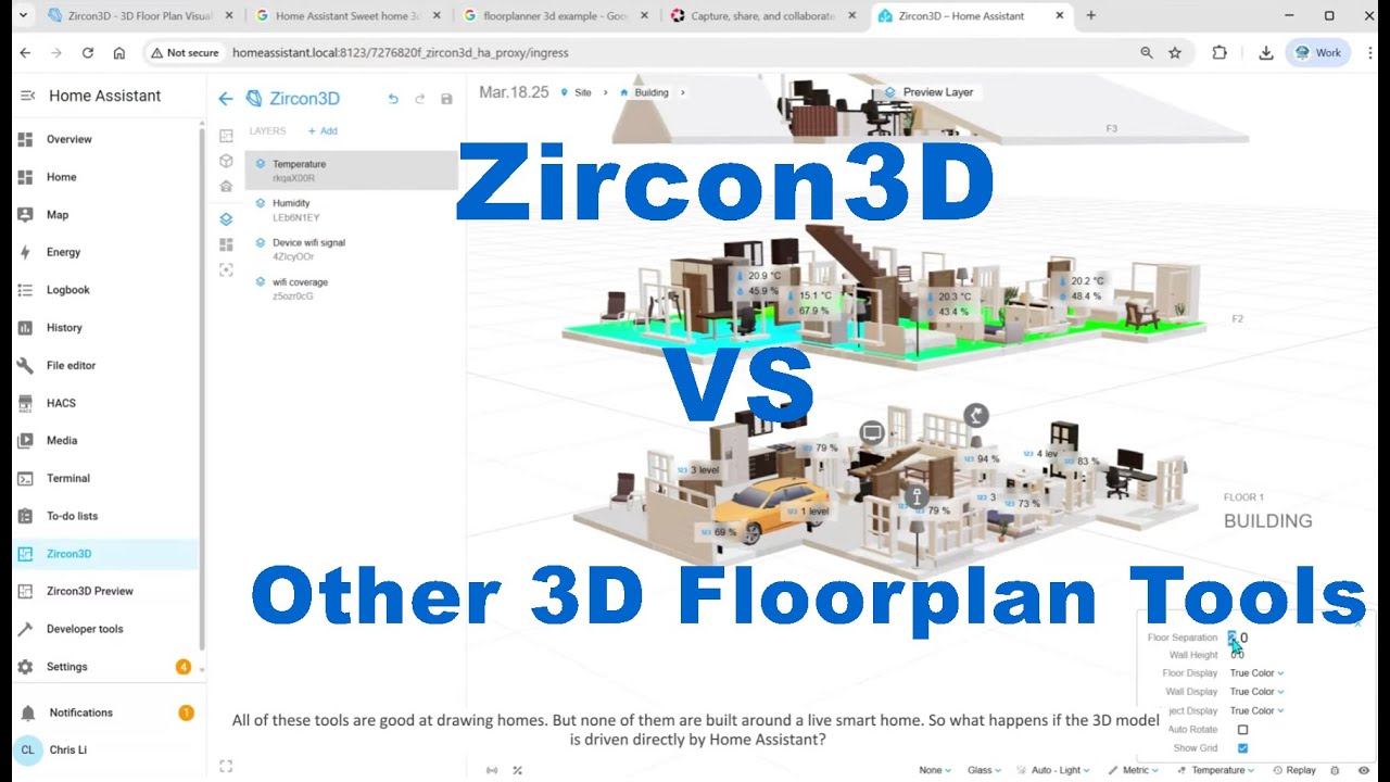 Zircon3D vs Traditional 3D Floorplan Tools for Home Assistant | Digital Twin in Practice