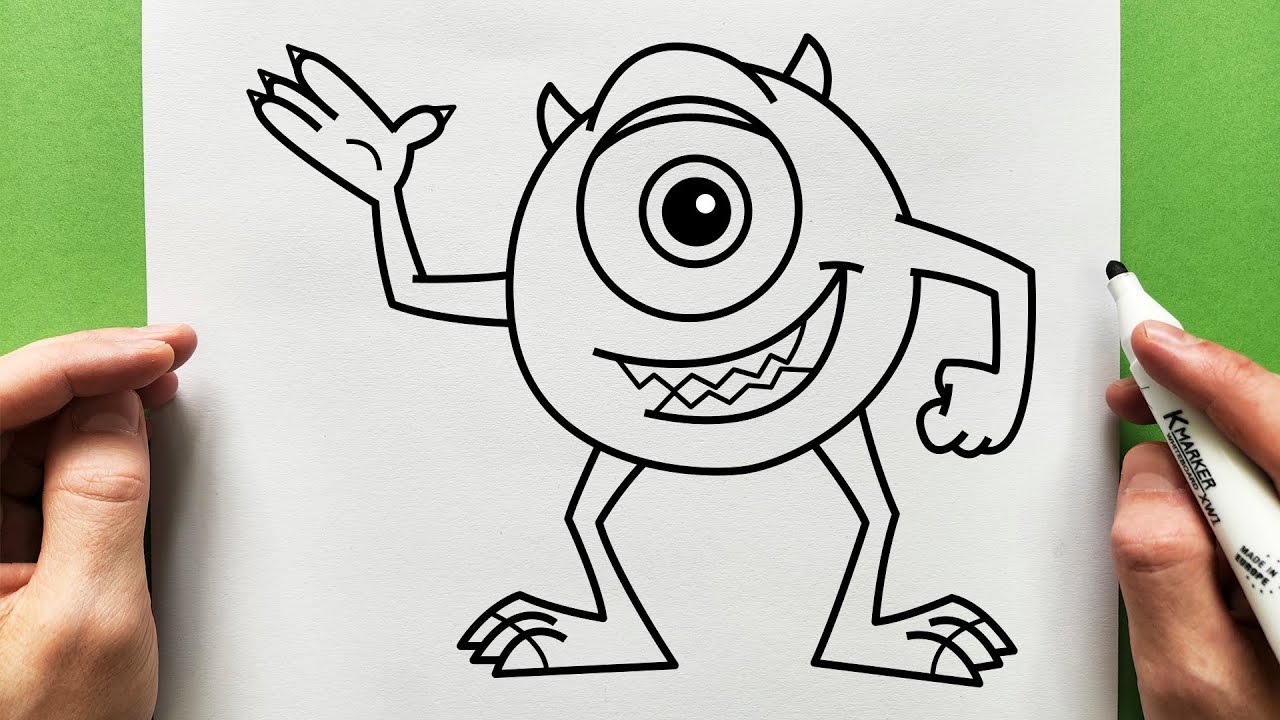 Cómo Dibujar Mike Wazowski de Monsters Inc. #dibujo