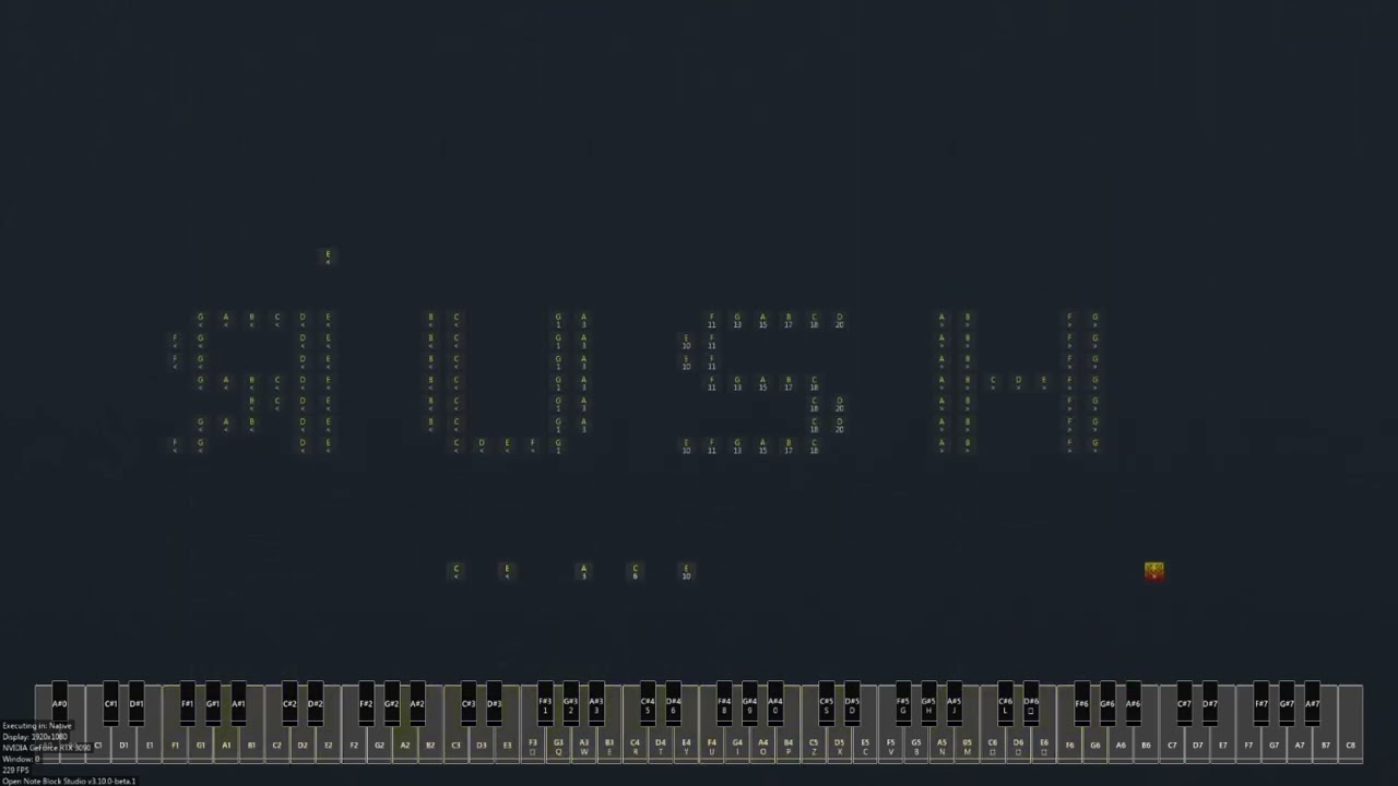 Rush E in Note Block Studio Drop Mode