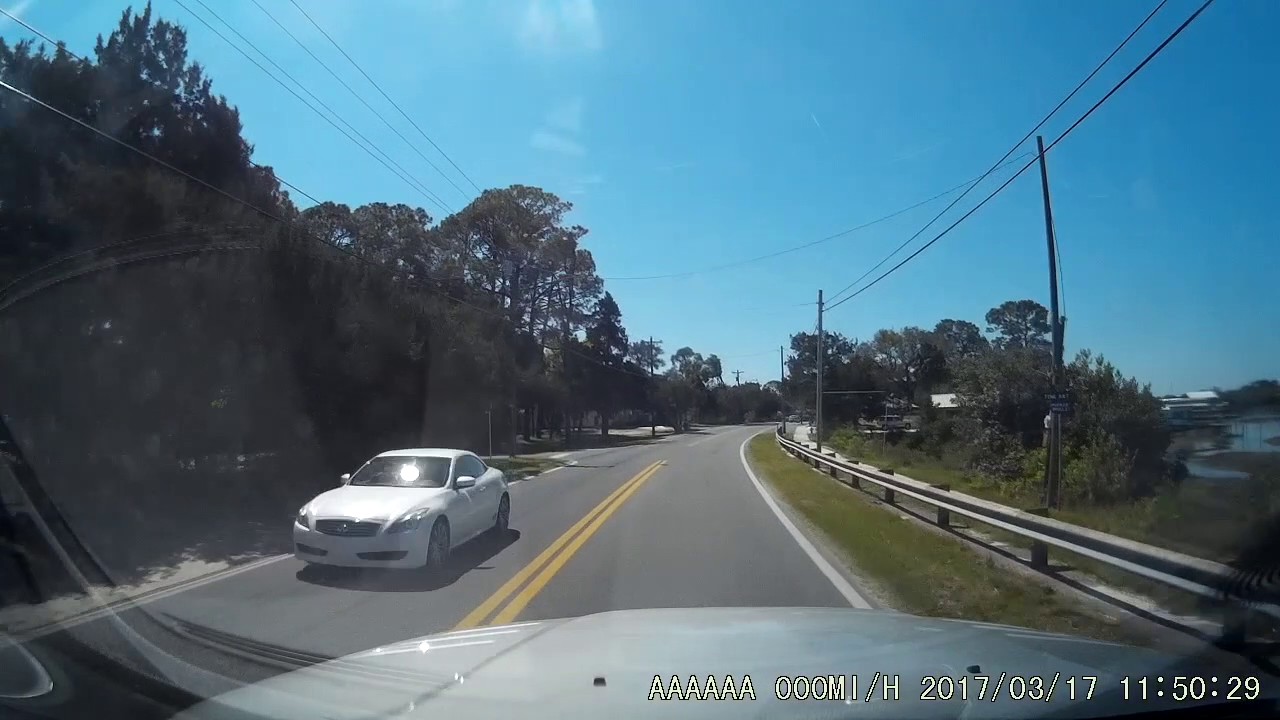 Driving into Cedar Key, FL