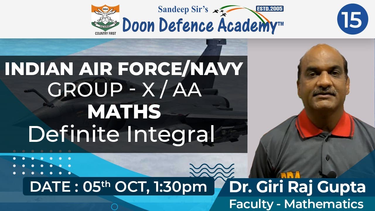 Maths Live Class on Definite Integral | Indian Airforce Group X/AA Maths | 5 Oct | 1:30 PM