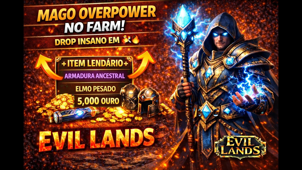 Mago Overpower no Farm! Drop Insano em Evil Lands 🔥