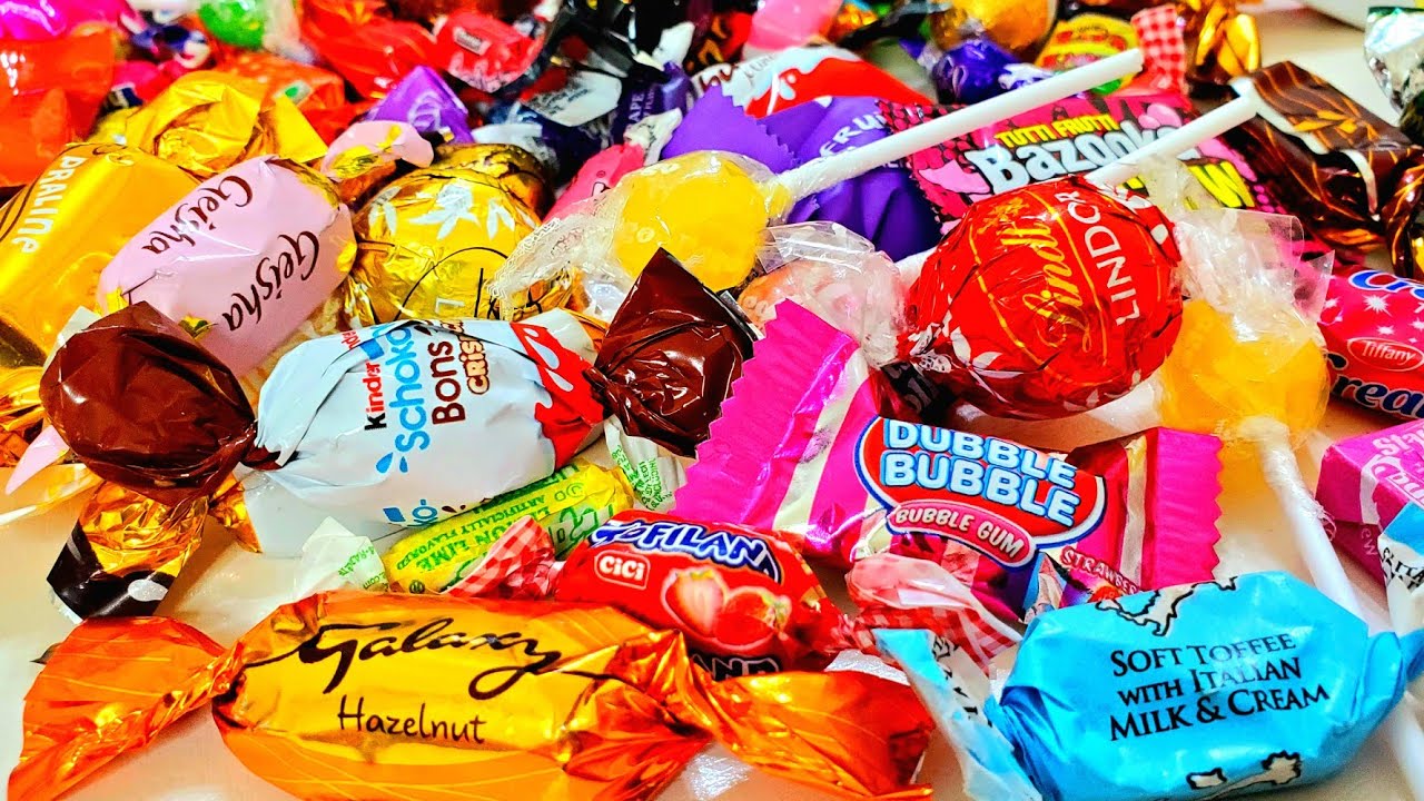 Non Stop Toffees Opening ASMR , lotsofcandies galaxy kinder Chocolates and more candy