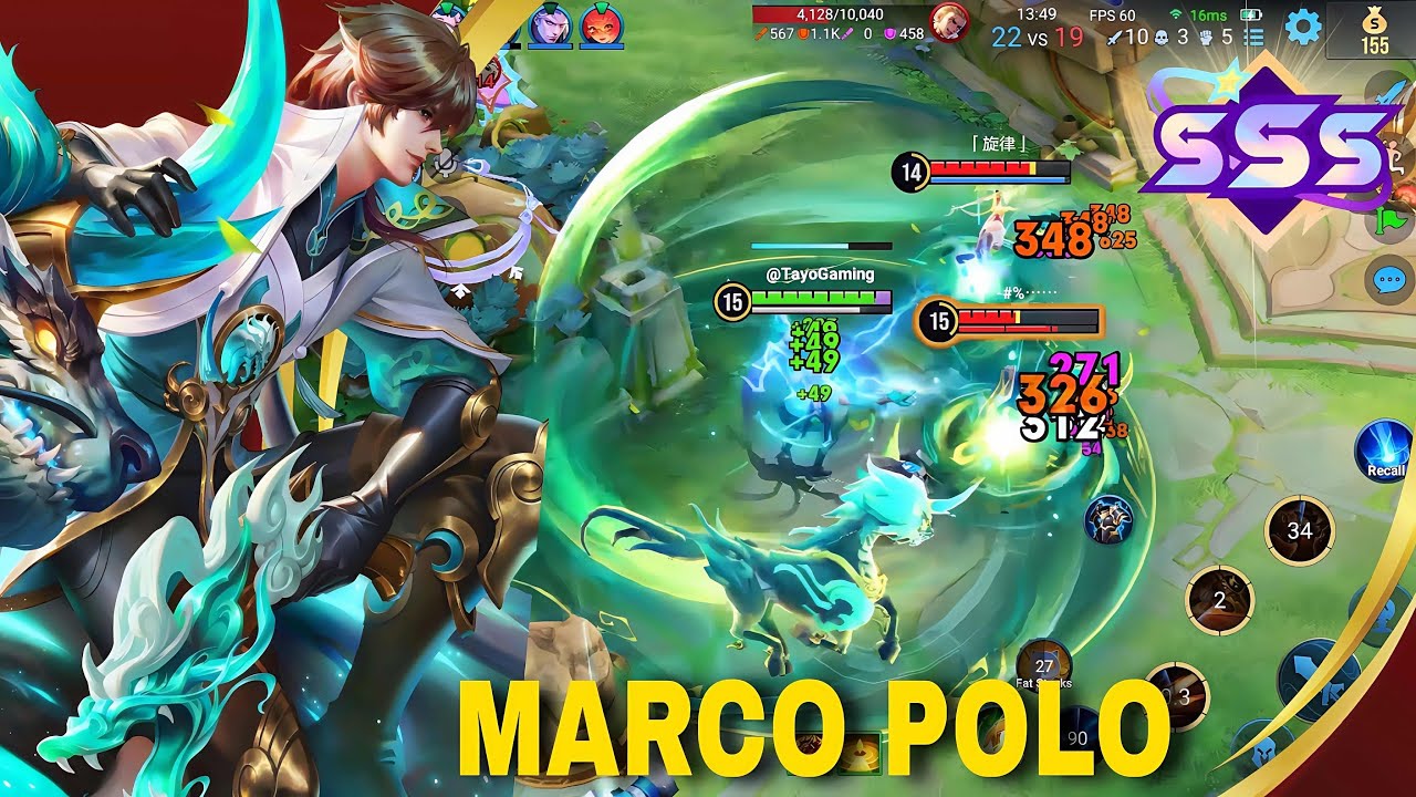 Marco Polo SSS Performance! Insane Carry Gameplay & Perfect Kiting | Honor of Kings Mythic Rank 🔥