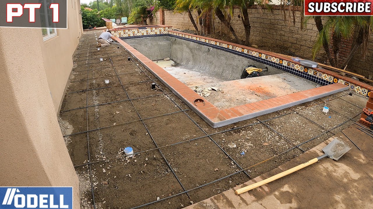 Concrete Pool Deck Demo and Setup with Drains