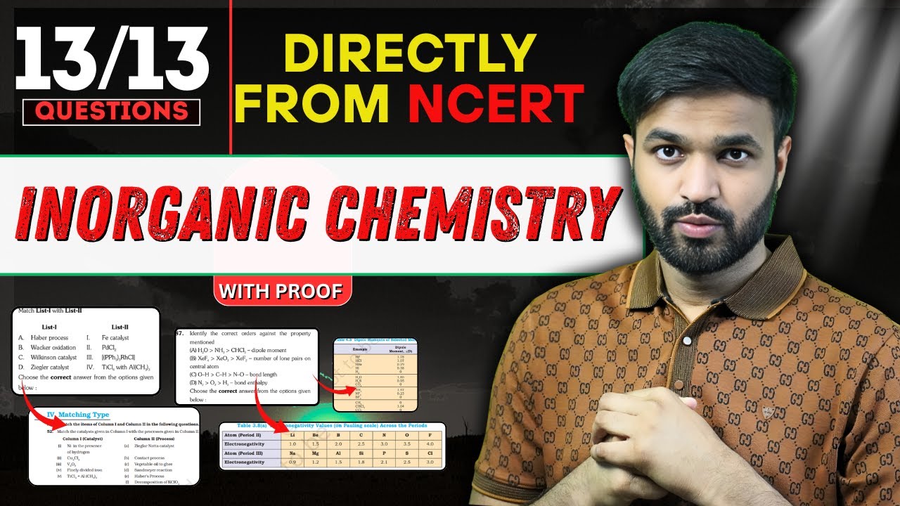 14/14 Questions DIRECTLY FROM NCERT IN INORGANIC CHEMISTRY | NEET-2025