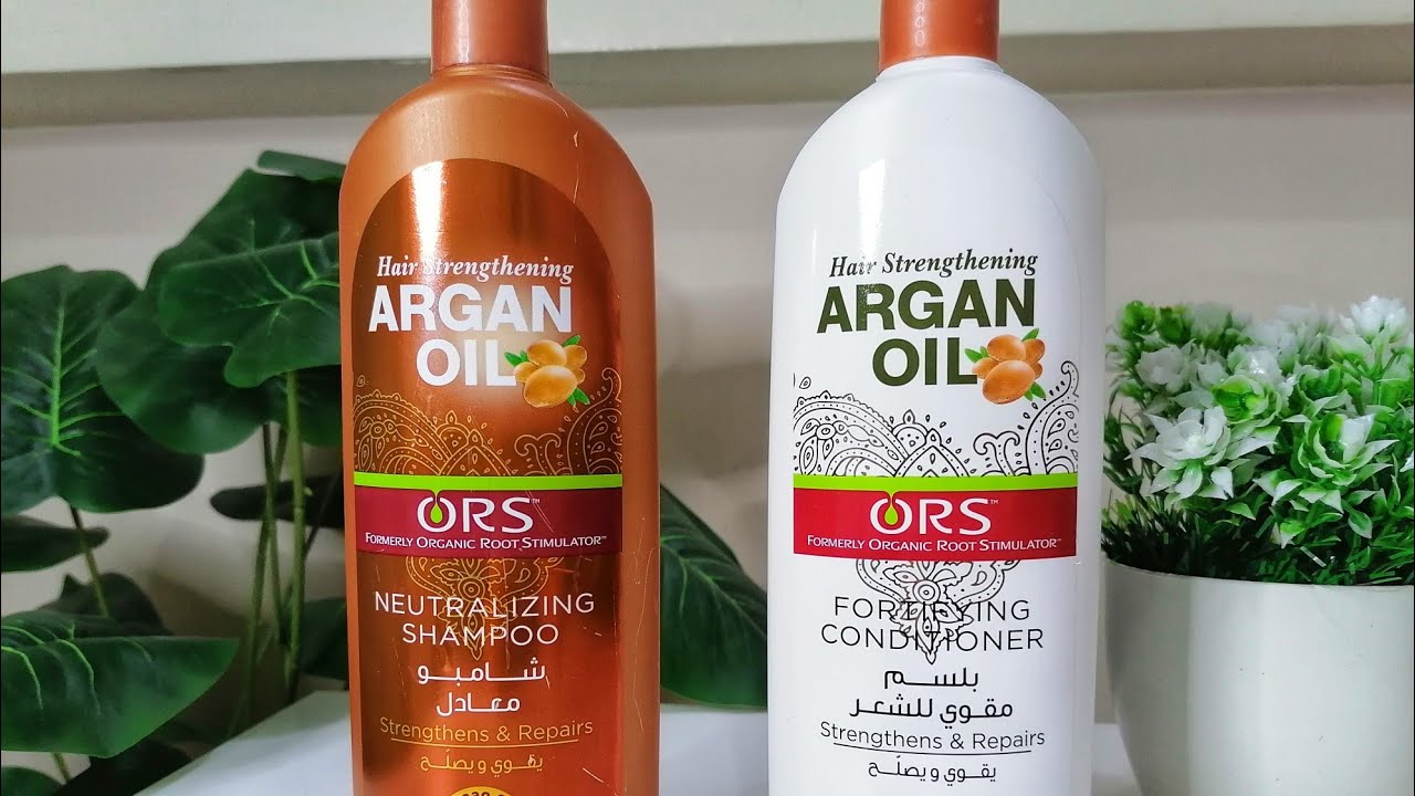 ريفيو شامبو وبلسم بزيت الارجان من ORS | شامبو وبلسم لإصلاح الشعر وعلاج التساقط