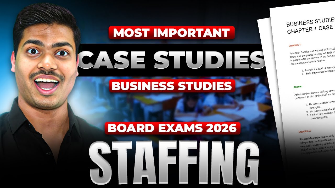Most Important Case studies & PYQ's | Staffing. Class 12 Business studies Board 2026 #cbse