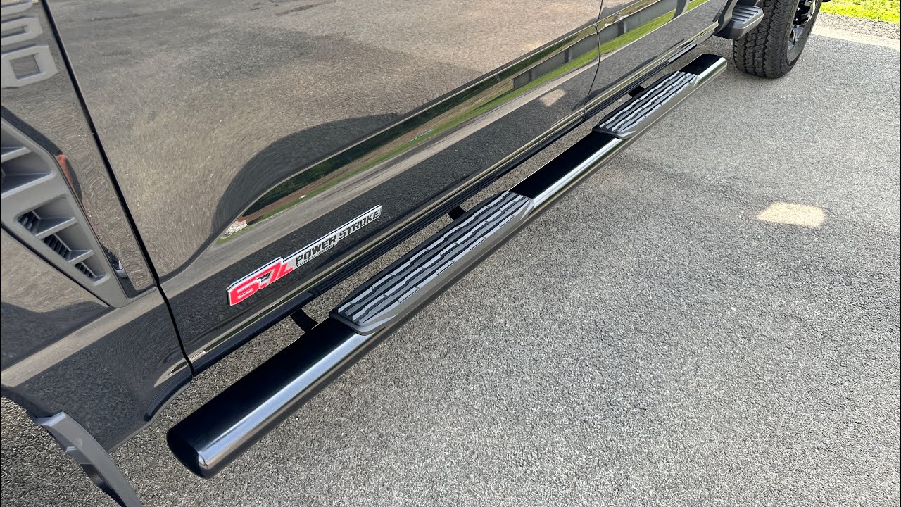 Installed A Set Of Ionic 5” Black Nerf Bar Side Steps On My 2023 Ford F350 Crew Cab.