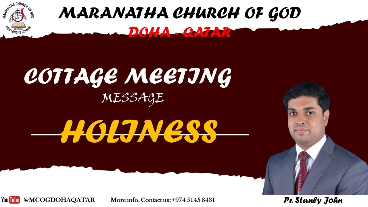 Cottage Meeting Message | HOLINESS | Pr. Stanly John