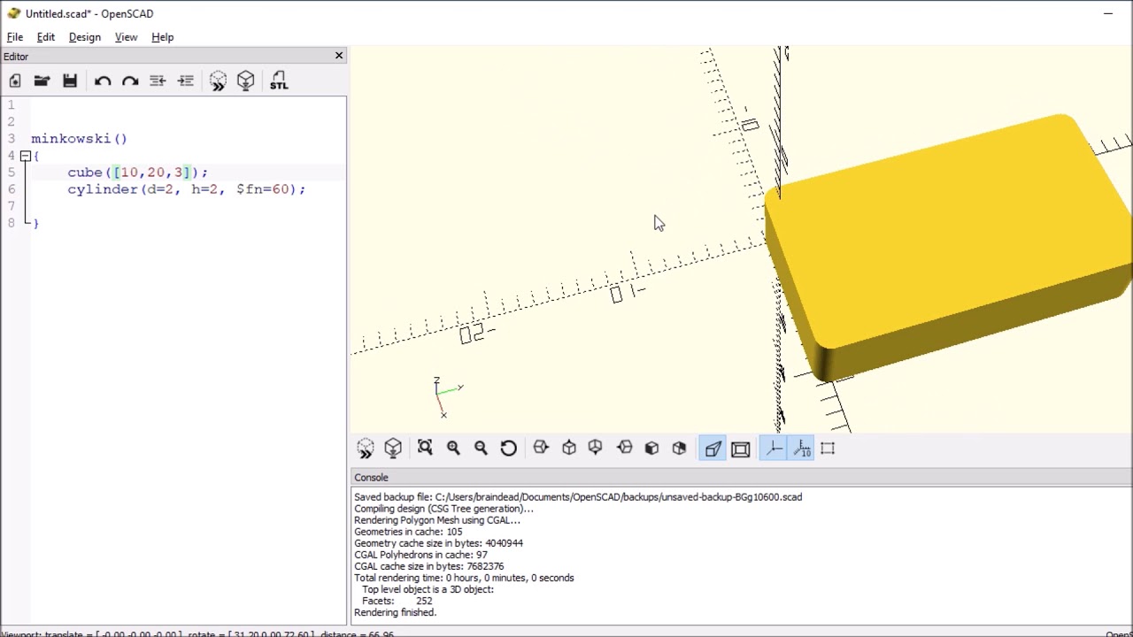 OpenSCAD - Minkowski