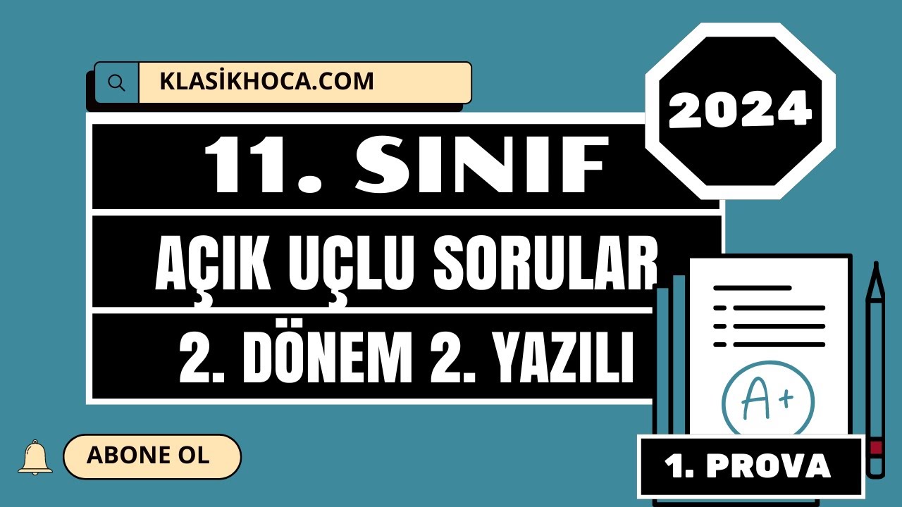 11. Sınıf Edebiyat 2. Dönem 2. Yazılı | Açık Uçlu Sorular | MEB Örnek Sorular | 2024 | #cemalhocaile
