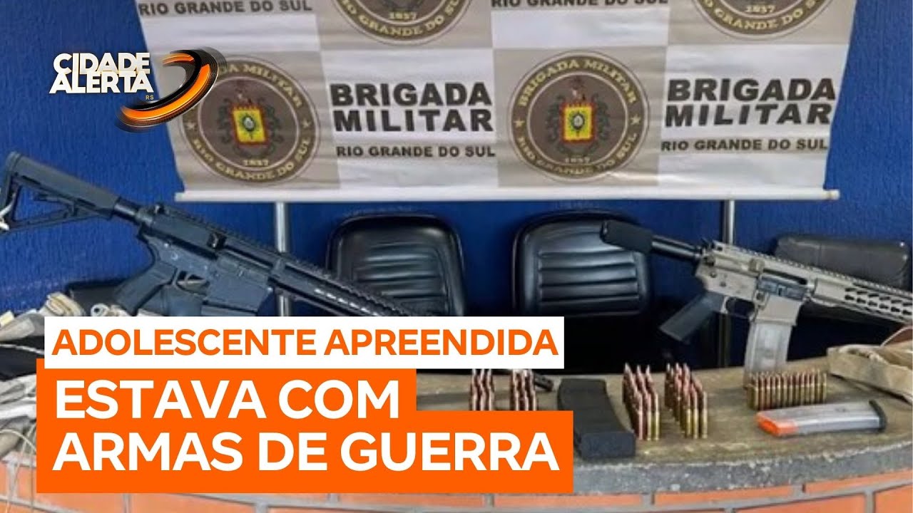 Adolescente é apreendida com armas de guerra em Porto Alegre (RS)