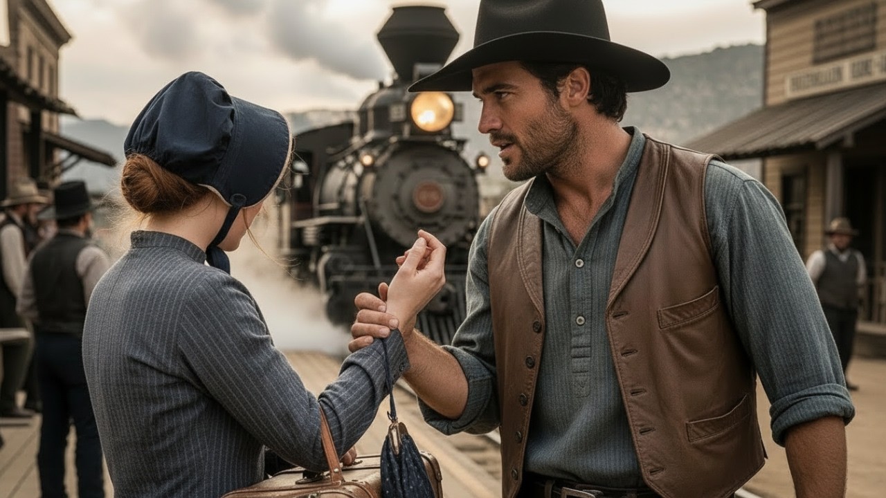 Un vaquero la detuvo antes de subir al tren al Este — “Dame una oportunidad”