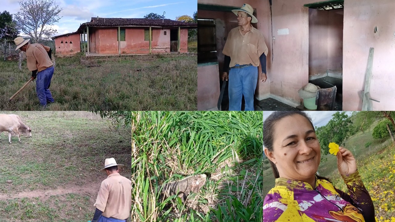FUI NO OUTRO TERRENO OLHAR O QUE ADRIANO ESTAVA FAZENDO/DEU VONTADE DE COMEÇAR AJEITAR  A CASA VELHA