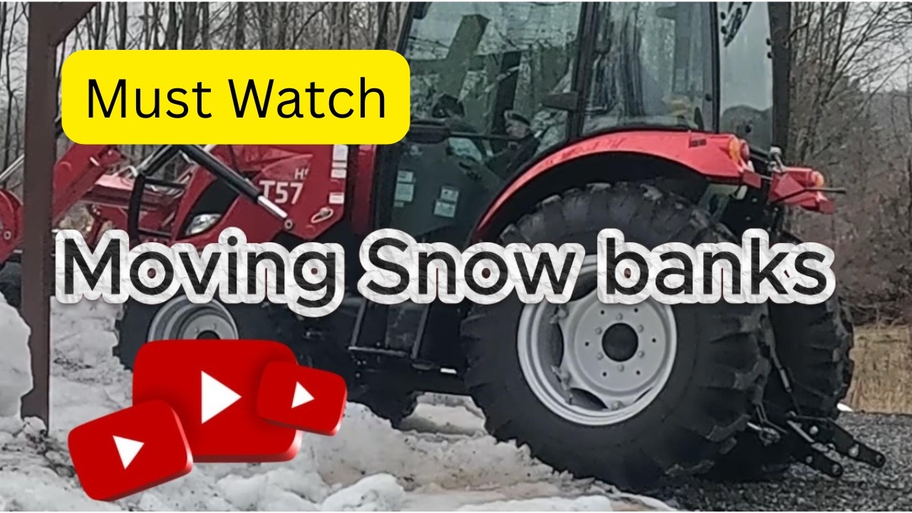 Tractor Moving Snow Banks #TYMT574 #TYMTractor #SnowRemoval #TractorWork #WinterTractor #SnowBanks