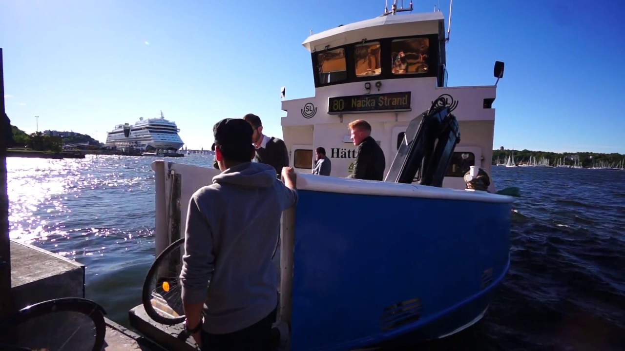 Sweden, Stockholm, ride with boat No. 80 from Saltsjöqvarn to Blockhusudden (1/2)