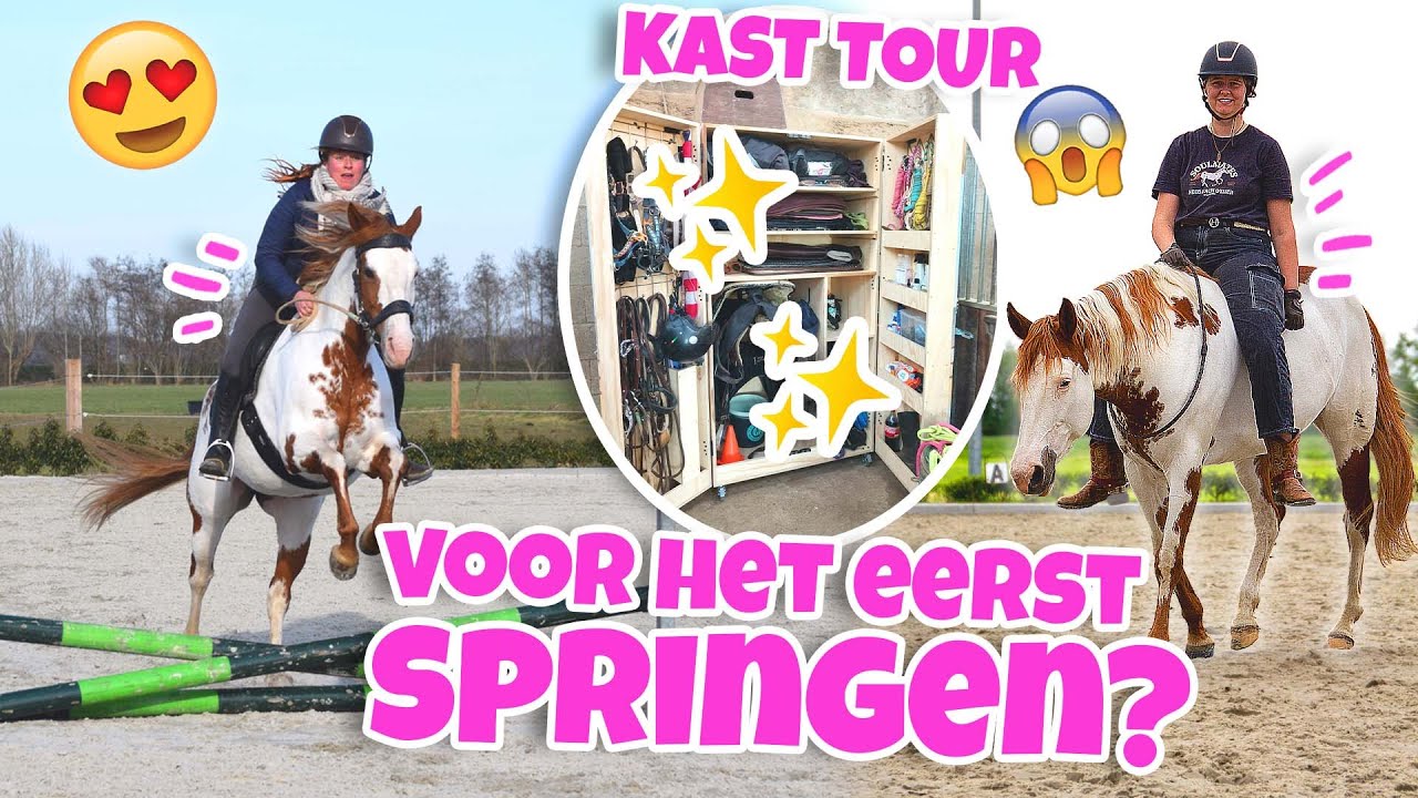 MIJN NIEUWE ZADELKAST INRICHTEN! & VOOR EERST SPRINGEN MET NIEUW ZADEL?! 🐴| vlog#125