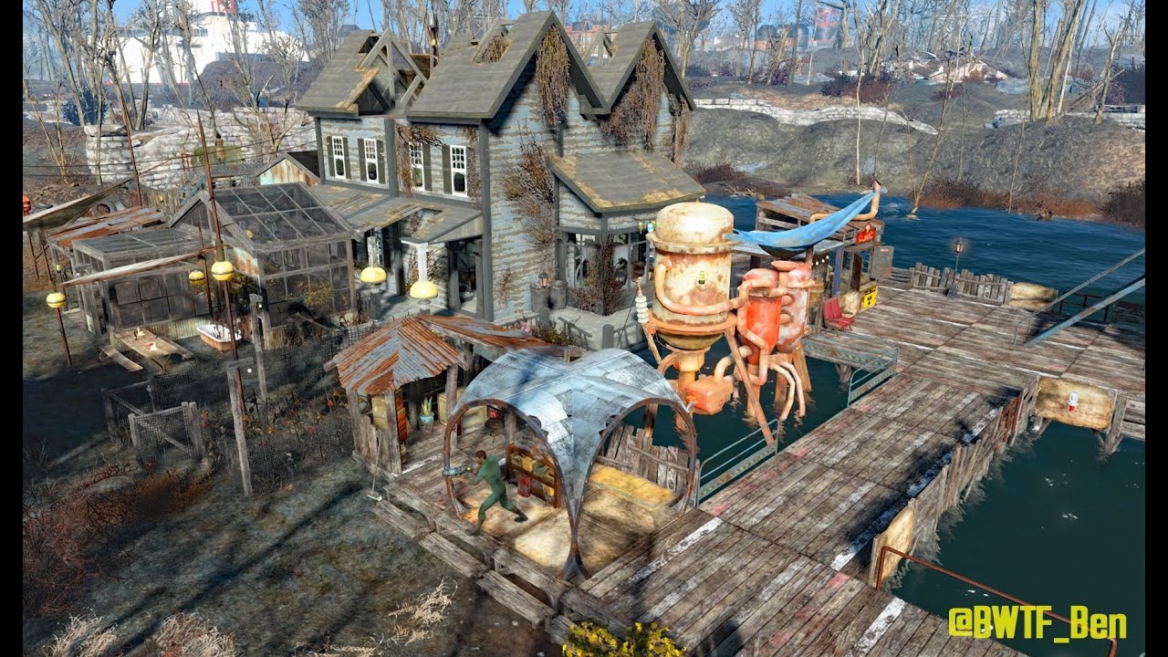 Fallout 4 Taffington Boathouse Settlement Build - NO MODS