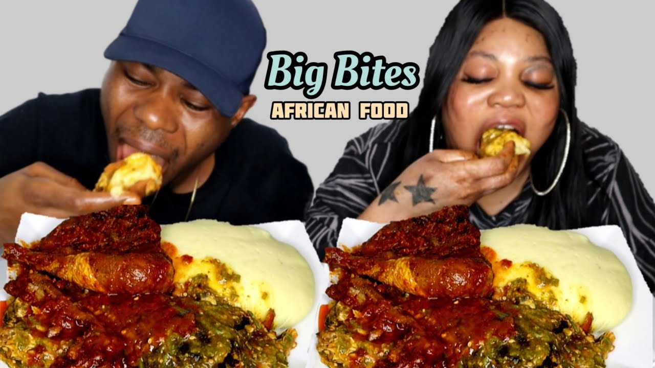 Big Bites With Updated Nigerian Okra Soup And Stew Challenge | African Food | The Adim Family