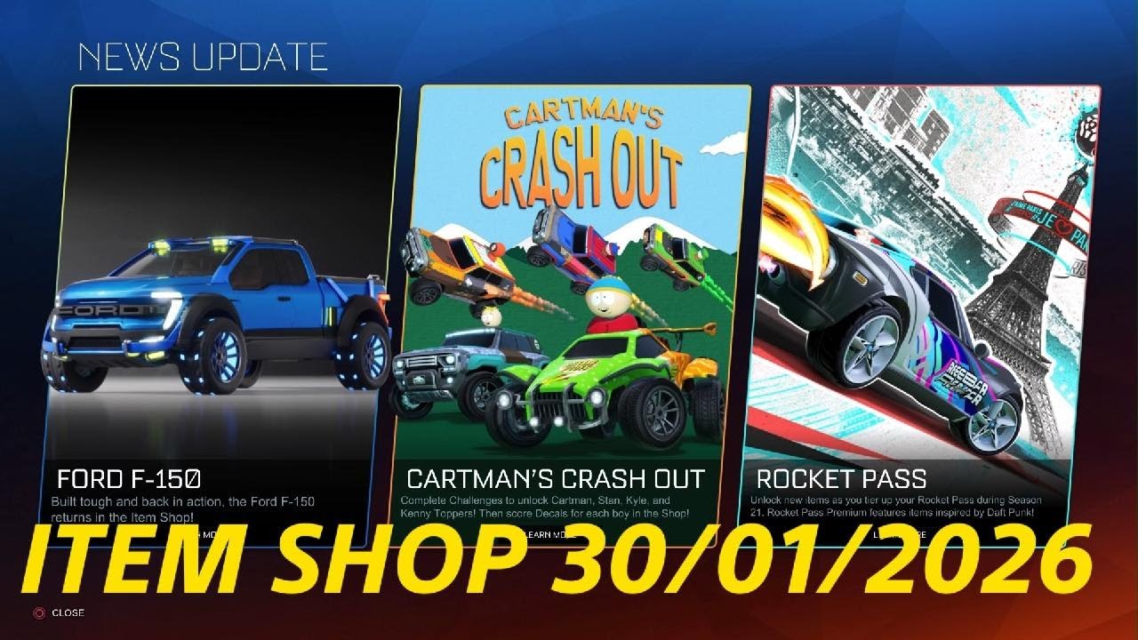 Rocket League ITEM SHOP 30/01/2026 - FORD F-150 BUNDLE WITH 43 ITEMS