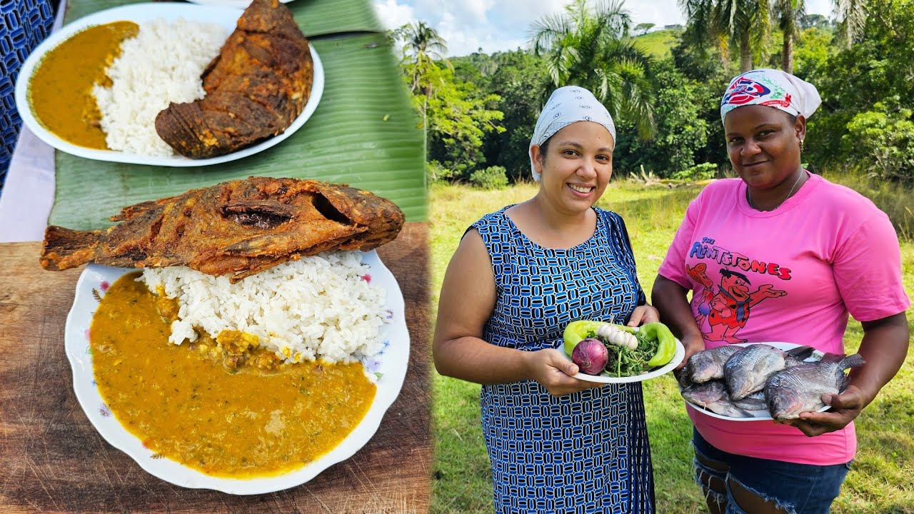 Pescado Frito A La Leña Y Guandules Con Leche De Coco Comida Típica Dominicana | La Vida Del Campo