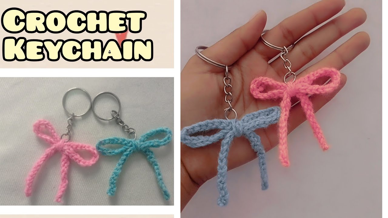 Simple Crochet Keychain  full tutorial #crochet #diykeychain #youtubevideo 