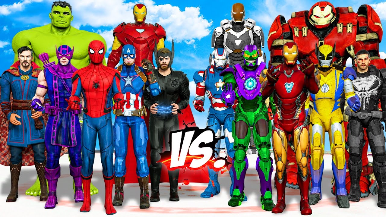 TEAM IRON MAN vs TEAM AVENGERS - EPIC SUPERHEROES WAR
